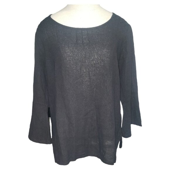 CT1699 Gigi Moda Gianni Black Bell Sleeve Blouse S/M - Picture 1 of 5